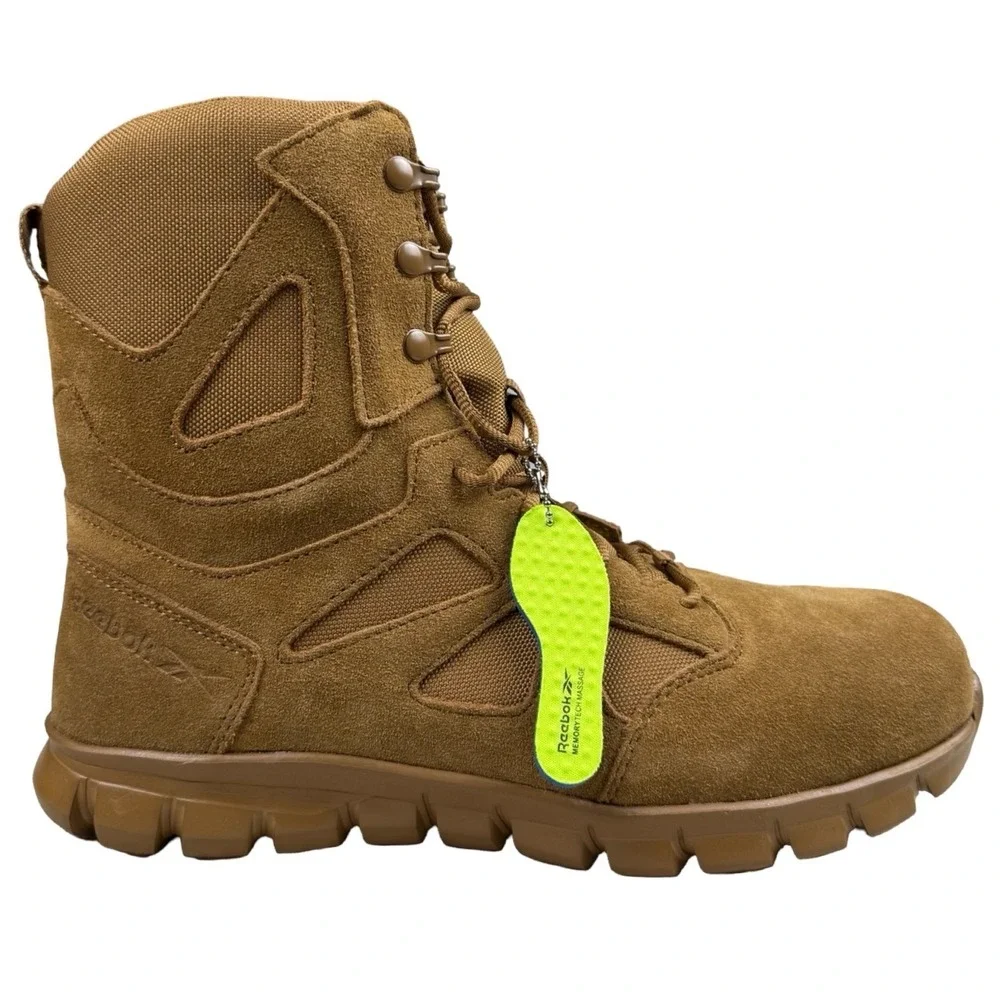 Reebok Work RB8809 Sublite Tactical Boots Coyote Brown Side Zip‎ 11W EH SR NIB
